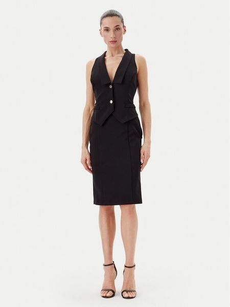 Rinascimento Sukienka koktajlowa CFC0019846002 Czarny Regular Fit. Czarne sukienki damskie Rinascimento, xs, bez wzorów, z syntetyku, wizytowe, bez kołnierzyka, bez ramiączek. Za 399.99 zł.