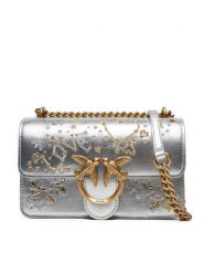 Pinko Torebka Love One Mini Dc AI 24-25 PLTT 100074 A1YW Srebrny. Szare torebki do ręki damskie Pinko, bez wzorów, ze skóry, bez dodatków. Za 979.99 zł.