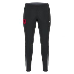 Spodnie dresowe Albania 2023/24. Czarne spodnie sportowe męskie Macron, bez wzorów, z dresówki, do piłki nożnej. Za 249.50 zł.