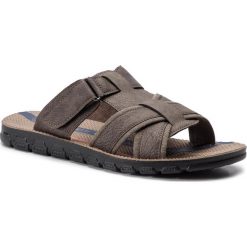 Klapki LANETTI - MS197129-1 Brown. Brązowe klapki męskie Lanetti, bez wzorów, z materiału, bez zapięcia. Za 69.99 zł.
