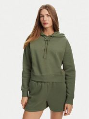 Hunter Bluza Liza HARW0044242 Khaki Cropped Fit. Brązowe bluzy damskie Hunter, xs, bez wzorów, z bawełny, bez ramiączek, bez kaptura. Za 209.99 zł.