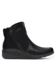 Go Soft Botki WI16-JANE ZULA-02 Czarny. Czarne botki damskie GO SOFT, bez wzorów, ze skóry, bez obcasa, na płaskiej podeszwie, bez zapięcia. Za 249.99 zł.