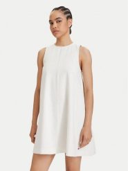 Tommy Jeans Sukienka letnia DW0DW22343 Biały A-Line Fit. Białe sukienki damskie Tommy Jeans, na lato, xl, bez wzorów, z jeansu, bez kołnierzyka, bez ramiączek. Za 409.99 zł.