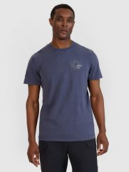 4F T-shirt regular z nadrukiem męski - szary XL. Szare t-shirty męskie 4F, m, bez wzorów, z bawełny, bez kołnierzyka, bez ramiączek. W wyprzedaży za 49.99 zł.