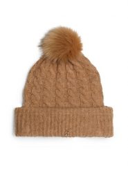 Tommy Hilfiger Czapka Timeless AW0AW16989 Beżowy. Brązowe czapki damskie Tommy Hilfiger, na zimę, bez wzorów. Za 219.99 zł.