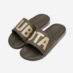 Klapki Kubota Pro 2.0 Khaki. Brązowe klapki damskie Kubota, bez wzorów, z mikrofibry, bez zapięcia. Za 99.99 zł.