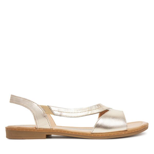 Sandały Lasocki. Żółte sandały damskie Lasocki, bez wzorów, bez obcasa, na płaskiej podeszwie, bez zapięcia. Za 149.99 zł.