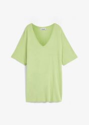 Długi T-shirt z mieszanki wiskozy. Czerwone t-shirty damskie bonprix, bez wzorów, z wiskozy, bez kołnierzyka, bez ramiączek. Za 42.99 zł.