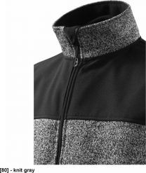 RIMECK Casual 550 - ADLER - Softshell kurtka męska, 350 g/m, 100% poliester, - knit gray 3XL. Szare kurtki męskie RIMECK, m, bez wzorów, z poliesteru, bez kaptura. Za 183.90 zł.