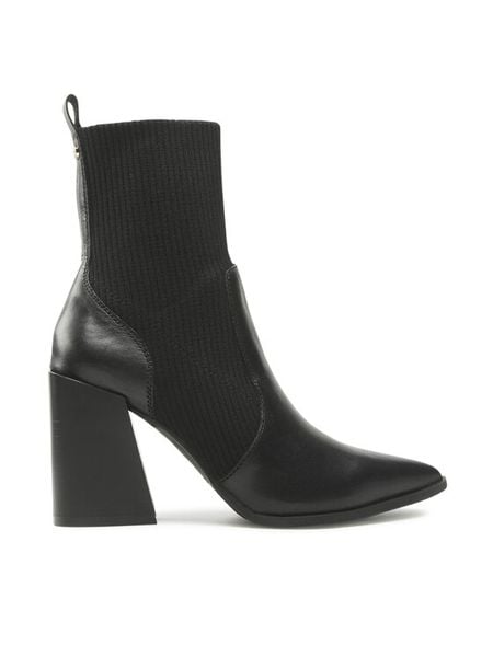 Aldo Botki Ganina 16310132 Czarny. Czarne botki damskie Aldo, bez wzorów, ze skóry, bez obcasa, na słupku, bez zapięcia. Za 559.99 zł.