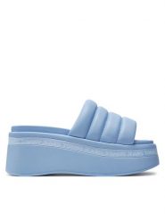 Tommy Jeans Klapki Tjw Wedge Sandal EN0EN02455 Granatowy. Niebieskie klapki damskie Tommy Jeans, bez wzorów, z jeansu, bez obcasa, bez zapięcia. Za 299.99 zł.