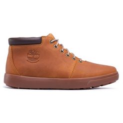 Trzewiki Timberland. Brązowe botki męskie Timberland, bez wzorów, bez obcasa, bez zapięcia. Za 749.99 zł.