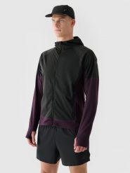 4F Bluza do biegania szybkoschnąca męska - fioletowa S. Fioletowe bluzy sportowe męskie 4F, m, bez wzorów, z dzianiny, z kapturem, do biegania. W wyprzedaży za 139.99 zł.