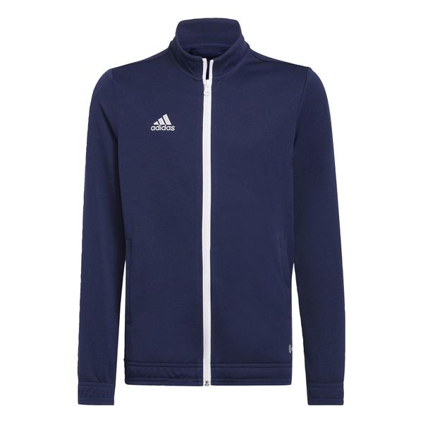 Entrada 22 Track Jacket. Niebieskie bluzy męskie Adidas, bez wzorów, z materiału, sportowe, bez ramiączek, bez kaptura. Za 85.00 zł.