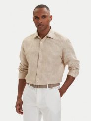 HUGO Koszula Valerio 50562694 Beżowy jasny Modern Fit. Brązowe koszule męskie Hugo, m, bez wzorów, ze lnu, bez kołnierzyka, bez ramiączek. Za 549.99 zł.