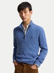 Polo Ralph Lauren Sweter 710876766501 Niebieski Regular Fit. Niebieskie swetry męskie Polo Ralph Lauren, l, bez wzorów, z wełny, bez kołnierzyka, bez ramiączek. Za 1,199.00 zł.