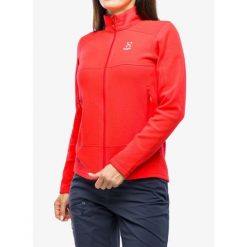 Bluza polarowa damska Haglofs Buteo Mid Jacket. Czerwone bluzy damskie Haglöfs, bez wzorów, z polaru, bez ramiączek, bez kaptura. Za 244.99 zł.