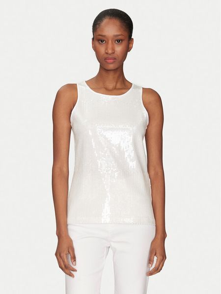 Marella Top Terzo 2513941124 Biały Slim Fit. Białe topy damskie Marella, xxl, bez wzorów, z syntetyku, bez kołnierzyka, bez ramiączek. Za 269.99 zł.