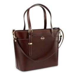 Shopperka klasyczna BETLEWSKI BVP-109 brązowa. Brązowe shopperki damskie Betlewski, bez wzorów, ze skóry, bez dodatków. Za 439.00 zł.