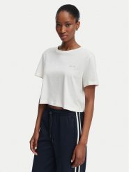 Guess T-Shirt V6GI17 K2984 Kremowy Regular Fit. Białe t-shirty damskie Guess, m, z aplikacjami, z bawełny, bez kołnierzyka, bez ramiączek. Za 134.99 zł.