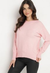 Jasnoróżowy Sweter z Modalem i Wiskozą Ozdobiony Ściągaczami Heliti. Czerwone swetry nierozpinane damskie Born2be, l, bez wzorów, z jeansu, eleganckie, bez kołnierzyka, bez ramiączek. Za 84.99 zł.