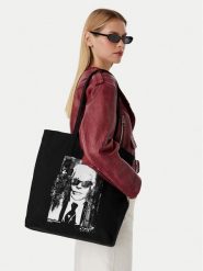 Karl Lagerfeld Jeans Torebka B3W50039 Czarny. Czarne shopperki damskie Karl Lagerfeld Jeans, bez wzorów, z jeansu, bez dodatków. Za 299.99 zł.