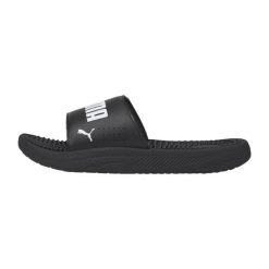 Klapki basenowe męskie Puma Softride Slide V. Białe klapki męskie Puma, bez wzorów, z materiału, bez zapięcia. Za 184.00 zł.