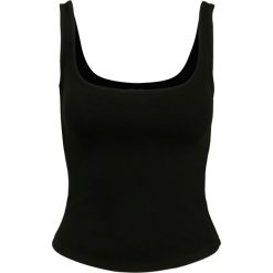 Damski crop top Urban Classic wide. Czarne topy damskie Urban Classics, bez wzorów, bez kołnierzyka, bez ramiączek. Za 93.00 zł.