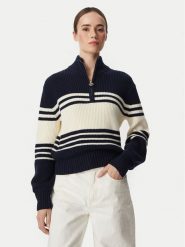 Guess Sweter W6YR47 Z1208 Granatowy Relaxed Fit. Niebieskie swetry nierozpinane damskie Guess, m, z aplikacjami, z bawełny, bez kołnierzyka, bez ramiączek. Za 474.99 zł.