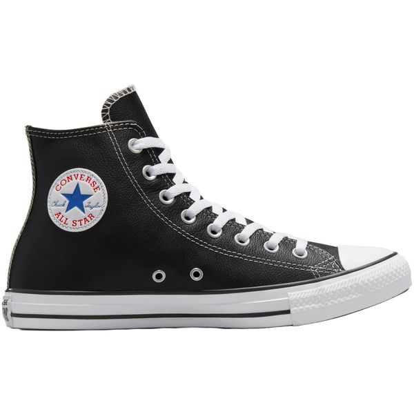 Trampki Converse Chuck Taylor HI Leather. Czarne obuwie sportowe damskie Converse, bez wzorów, ze skóry, bez zapięcia. Za 490.00 zł.