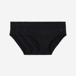 Majtki damskie 3 sztuki. Czarne bielizna sportowa damska Decathlon, l, bez wzorów, z elastanu. Za 69.99 zł.