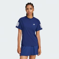 Koszulka Club 3-Stripes Tennis CLIMACOOL. Niebieskie bluzki damskie Adidas, s, bez wzorów, sportowe, bez kołnierzyka, bez ramiączek. Za 179.00 zł.