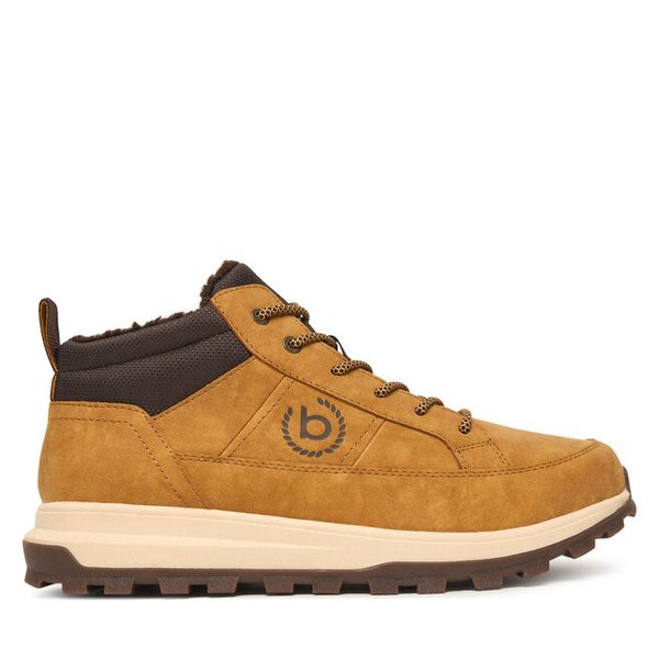 Trzewiki Bugatti. Brązowe botki męskie Bugatti, bez wzorów, bez obcasa, bez zapięcia. Za 279.99 zł.