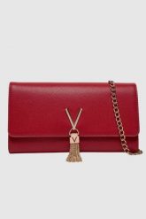 VALENTINO Czerwona kopertówka Divina Pochette. Czerwone torebki do ręki damskie Valentino by Mario Valentino, bez wzorów, duże, bez dodatków. W wyprzedaży za 249.99 zł.