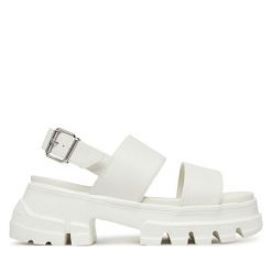 Sandały Tommy Jeans. Sandały damskie Tommy Jeans, bez wzorów, z jeansu, bez obcasa, na płaskiej podeszwie, bez zapięcia. Za 239.99 zł.
