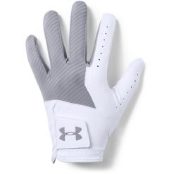 Rękawiczki golfowe Under Armour Medal. Szare rękawiczki męskie Under Armour, bez wzorów, z syntetyku. Za 95.55 zł.