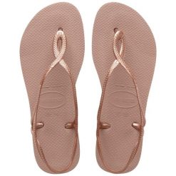 Klapki Havaianas Model 4129697 Kolor Rose. Brązowe klapki damskie Havaianas, bez wzorów, z gumy, sportowe, bez obcasa, bez zapięcia. Za 94.99 zł.