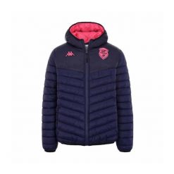 Kurtka puchowa z kapturem Stade Français Doccio 2022/23. Czerwone kurtki męskie Kappa, m, bez wzorów, z puchu, z kapturem. Za 419.50 zł.