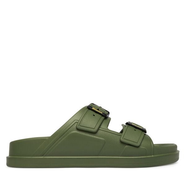 Klapki Blauer. Zielone klapki męskie Blauer, bez wzorów, bez zapięcia. Za 159.99 zł.