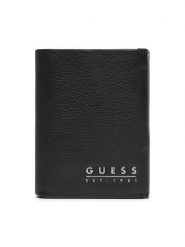 Guess Portfel SMMETL LEA65 Czarny. Czarne portfele męskie Guess, z aplikacjami, ze skóry. Za 159.99 zł.