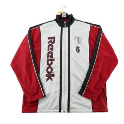 Second life - Kurtka dresowa męska Y2K biała - Stan dobry. Białe kurtki męskie Reebok, m, bez wzorów, z dresówki, eleganckie, bez kaptura. Za 186.06 zł.