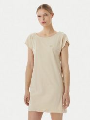 EA7 Emporio Armani Sukienka letnia 7W001478 AF10373 U1088 Beżowy jasny Relaxed Fit. Brązowe sukienki damskie EA7 Emporio Armani, na lato, l, bez wzorów, z bawełny, bez kołnierzyka, bez ramiączek. Za 349.99 zł.