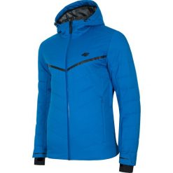 Kurtka narciarska męska KUMN152R - kobalt. Brązowe kurtki sportowe męskie 4F, m, bez wzorów, z meshu, z kapturem, narciarskie. W wyprzedaży za 299.99 zł.