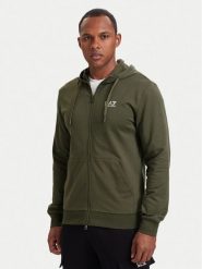 EA7 Emporio Armani Bluza 7M000568 AF13512 U7014 Zielony ciemny Regular Fit. Zielone bluzy męskie EA7 Emporio Armani, m, bez wzorów, z bawełny, bez ramiączek, bez kaptura. Za 564.99 zł.