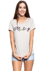 MUSTANG T SHIRT DAMSKI Alina C Print 1009824 4025. Brązowe t-shirty damskie Mustang, s, bez wzorów, bez kołnierzyka, bez ramiączek. W wyprzedaży za 39.99 zł.