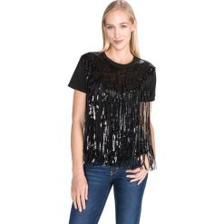 TWINSET Koszulka Czarny. Czarne bluzki damskie Twinset, s, z aplikacjami, z bawełny, bez kołnierzyka, bez ramiączek. Za 612.95 zł.