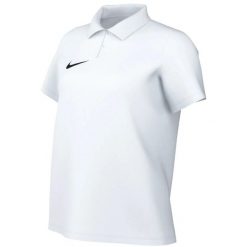 Koszulka damska Nike Dri-Fit Park 26 Polo. Białe bluzki damskie Nike, bez wzorów, z bawełny, sportowe, bez kołnierzyka, bez ramiączek. Za 115.99 zł.