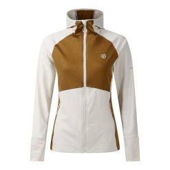 Damska bluza Evolving III z kapturem, elastyczna, w blokach kolorów. Niebieskie bluzy damskie Dare 2B, l, bez wzorów, z materiału, klasyczne, bez ramiączek, z kapturem. Za 229.99 zł.