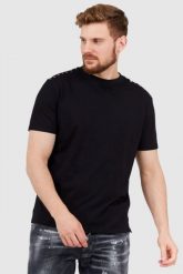VALENTINO GARAVANI Czarny t-shirt męski z ćwiekami, Rozmiar S. Czarne t-shirty męskie Valentino Garavani, l, bez wzorów, prążkowane, bez kołnierzyka, bez ramiączek. W wyprzedaży za 1,499.99 zł.