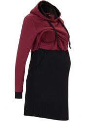Sukienka dresowa ciążowa i do karmienia. Czarne sukienki damskie bonprix, bez wzorów, z dresówki, bez kołnierzyka, moda ciążowa, bez ramiączek. Za 159.99 zł.
